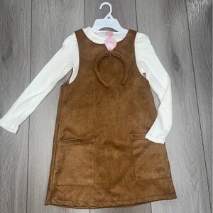 Paisley Land Brown Kids Dress with Headband